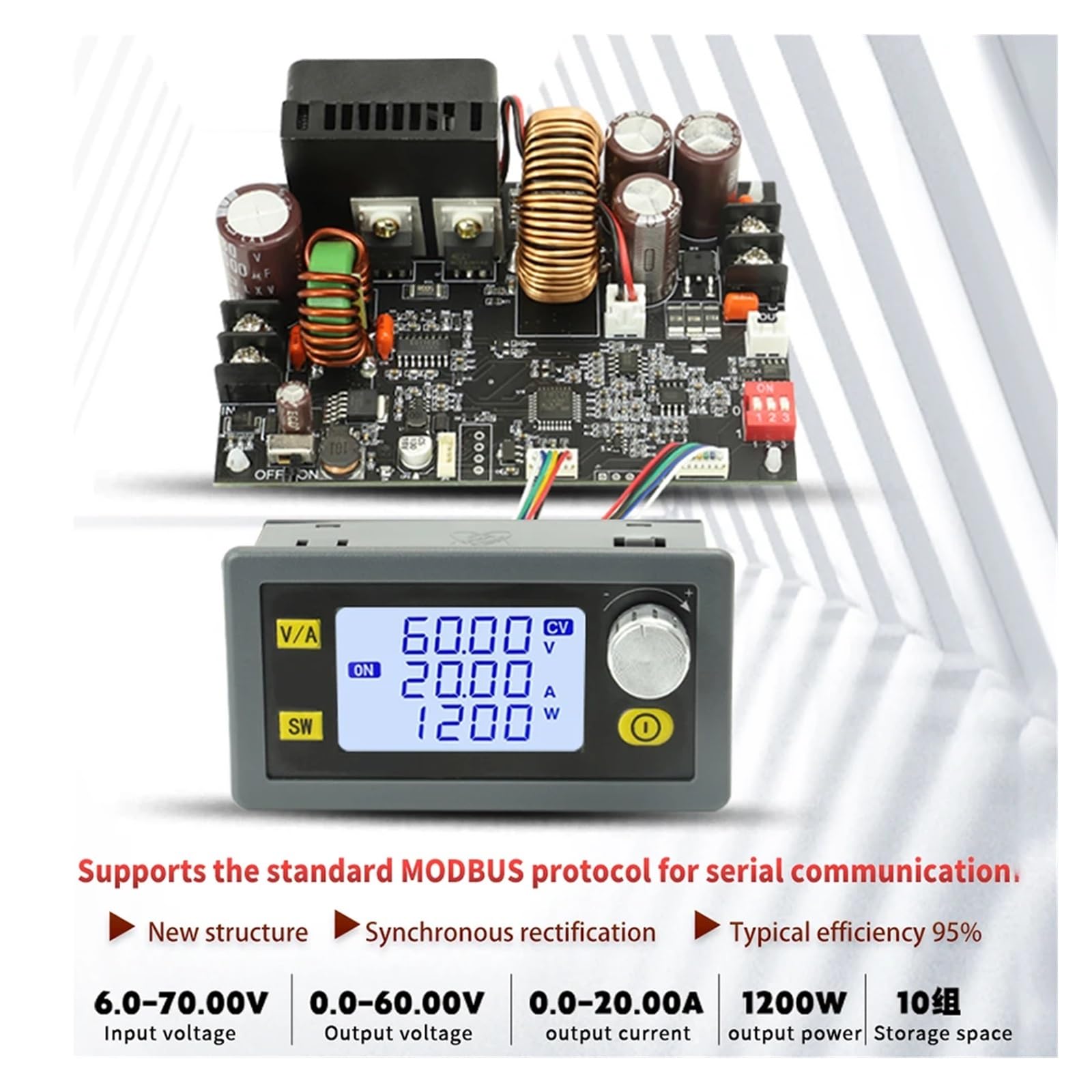 XY6020L 60V 20A 1200W Buck Converter Power Supply Regulator CNC